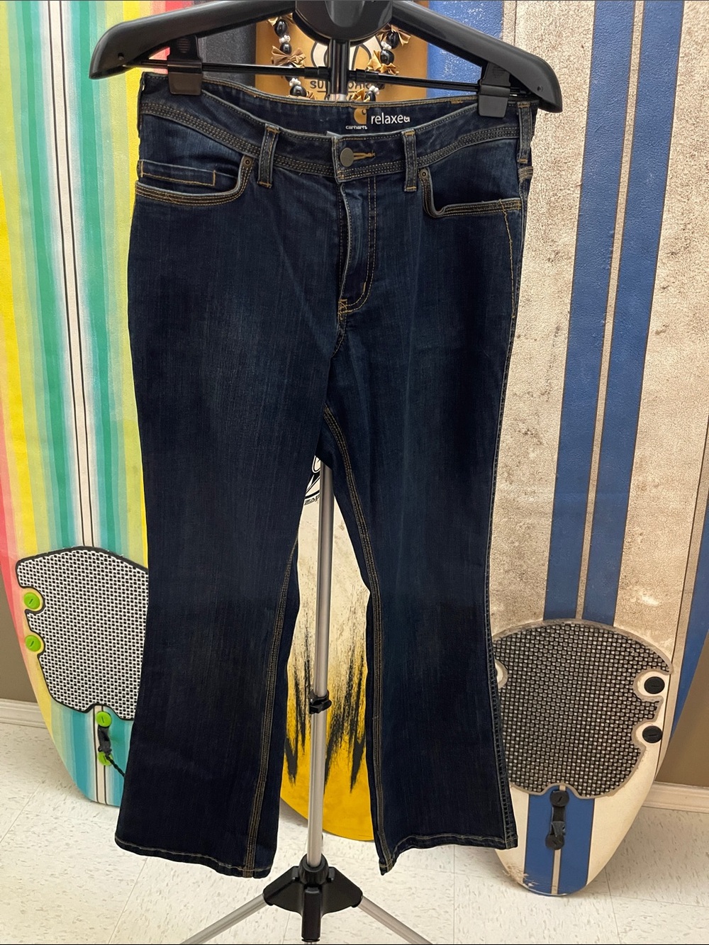 Relaxed Fit Dark Blue womens Jeans - size 10s